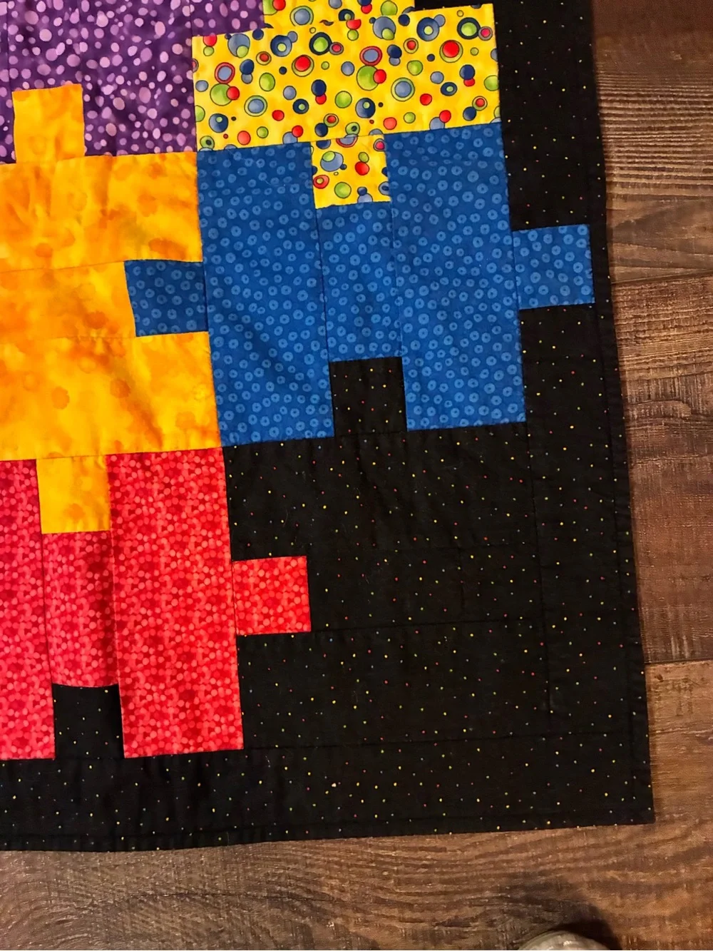 Like New Colorful Puzzle Piece Handmade Quilt